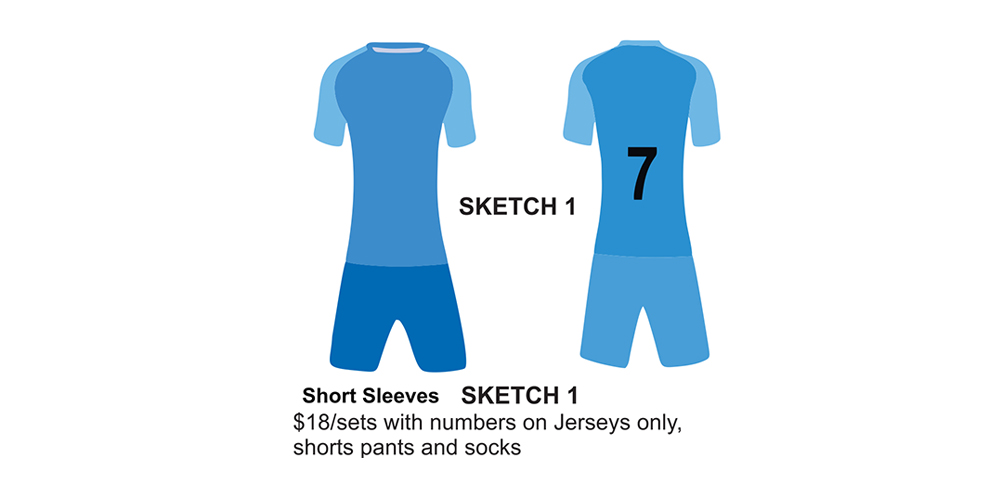 shorts and socks Soccer Uniform:$18 each Jerseys with numbers on jerseys only 